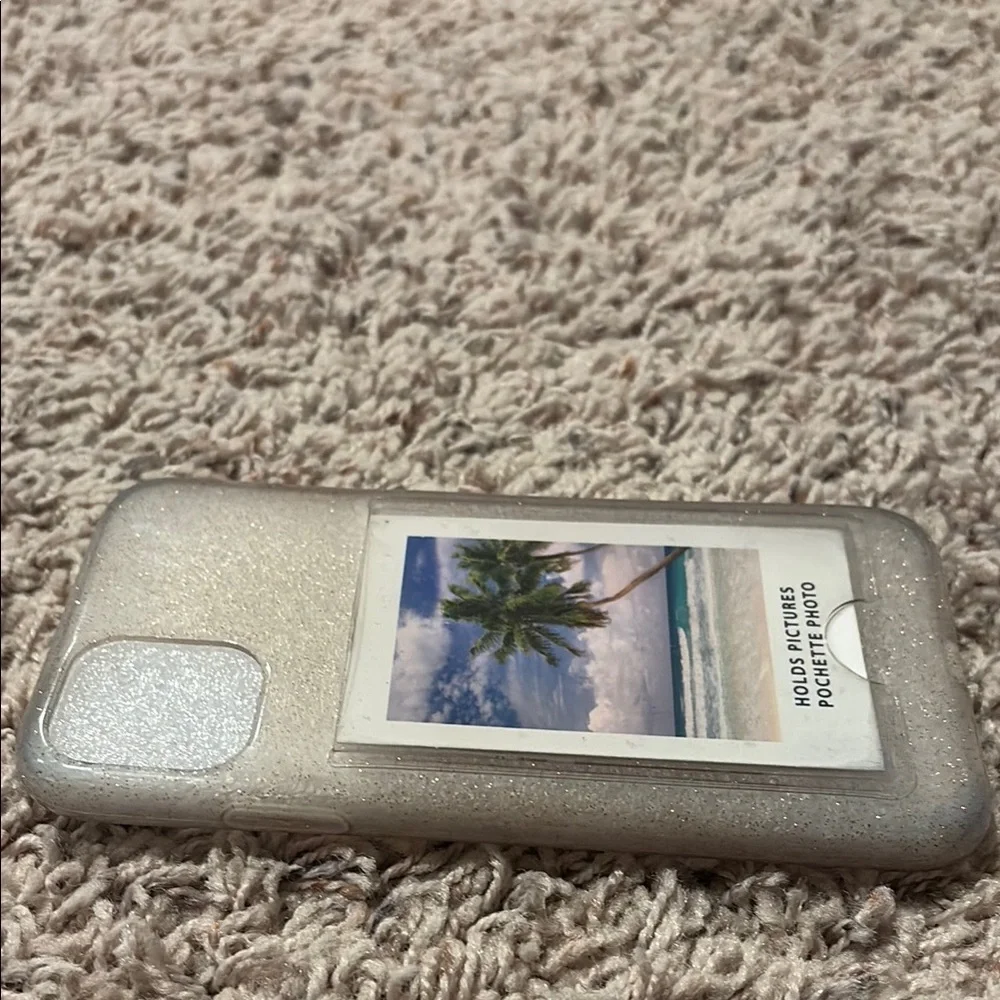 iPhone 11 Glitter Clear White Phone Case with Photo Pocket and Clear phone case - Picture 6 of 11